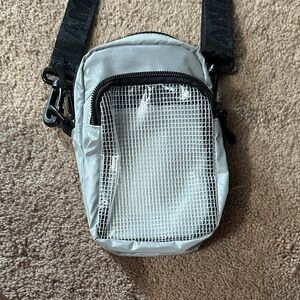 American Eagle Outfitters Silver and Black Belt Bag